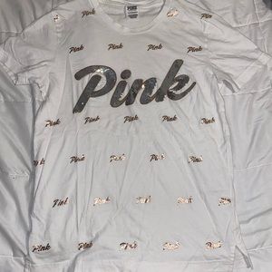 White leggings tee from VS PINK